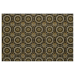 Elegant Gold Geometric Pattern Art Fabric