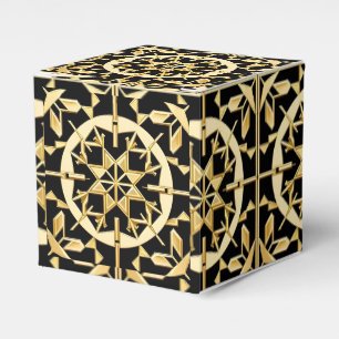 Elegant Gold Geometric Pattern Art Favor Box