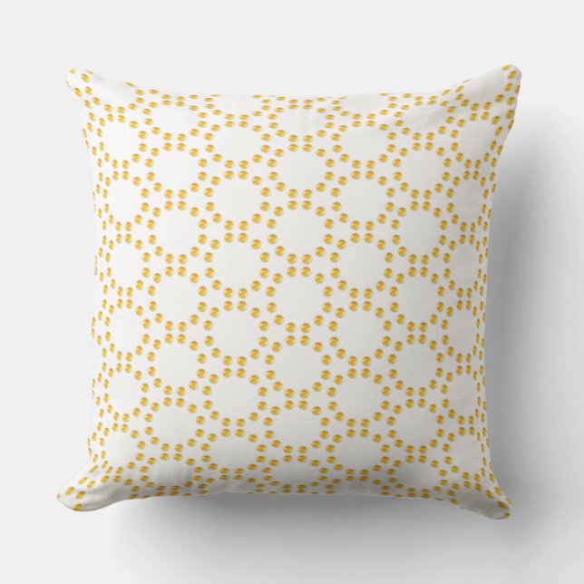 Elegant Gold Geometric Pattern Throw Pillow (Front)