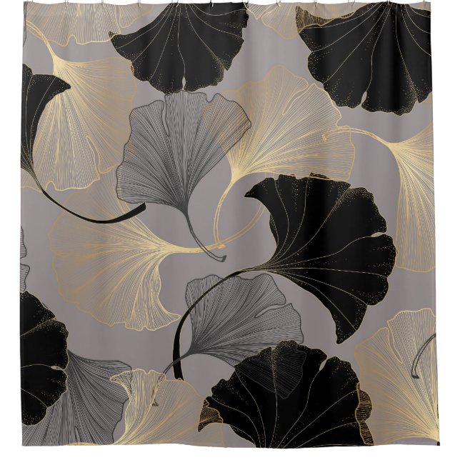 Elegant gold Ginkgo, vintage background. (Front)