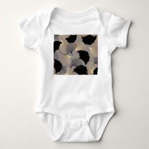 Elegant gold Ginkgo, vintage background. Baby Bodysuit