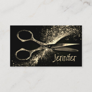 Elegant Gold Glam Hairstylist Appointment Card