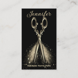 Elegant Gold Glam Hairstylist Appointment Card