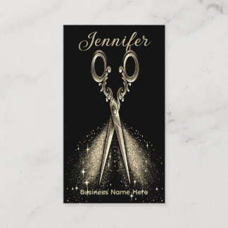 Elegant Gold Glam Hairstylist Appointment Card