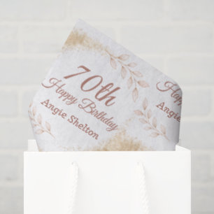Elegant Gold Glitter 70th Birthday Tissue Paper