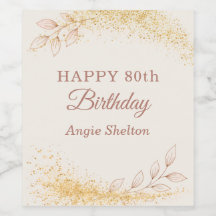 Elegant Gold Glitter 80th Birthday