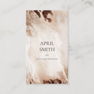 Elegant Gold Glitter Agate Marble Texture Beige Business Card