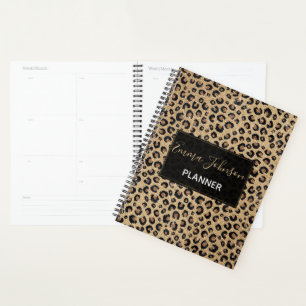 Elegant Gold Glitter Black Leopard