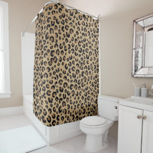 Elegant Gold Glitter Black Leopard Print