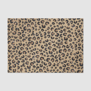 Elegant Gold Glitter Black Leopard Print Tissue Paper