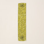 Elegant Gold Glitter Black Monogram Scarf<br><div class="desc">Gold Glitter with a hint of black lettering - Personalize your monogram on this elegant gold glitter accessory scarf.  Accent your wardrobe style with a lovely and delicate chiffon fabric scarf.   Available in other styles and sizes. Great gift idea.</div>
