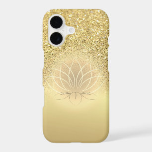 Elegant Gold  Glitter Bokeh Lotus