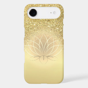 Elegant Gold Glitter Bokeh Lotus