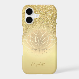 Elegant Gold  Glitter Bokeh Lotus