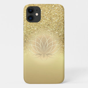 Elegant Gold  Glitter Bokeh Lotus iPhone 11 Case