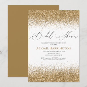 Elegant Gold Glitter Bridal Shower Invitation