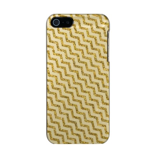 Elegant Gold Glitter Chevron Incipio Feather® Shine iPhone 5 Case
