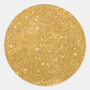 Elegant Gold Glitter  Classic Round Sticker