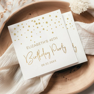 Elegant Gold Glitter Confetti 40th Birthday Party Napkin