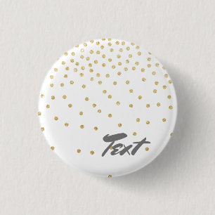 elegant gold glitter confetti dot pattern 1 inch round button