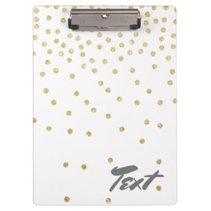 elegant gold glitter confetti dot pattern clipboard