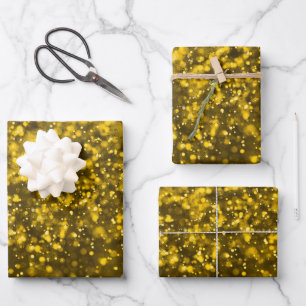 Elegant Gold Glitter Confetti Pattern Wrapping Paper Sheet