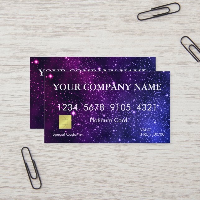 Elegant Gold Glitter Credit Card (Front/Back In Situ)