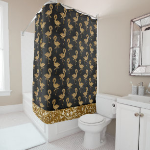 Elegant Gold Glitter Flamingo Pattern Sparkle Glam