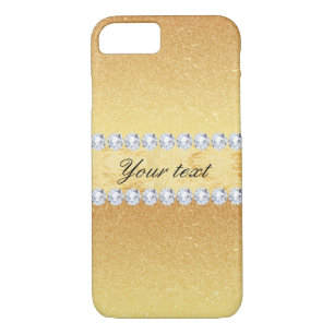 Elegant Gold Glitter Foil and Diamonds Case-Mate iPhone Case