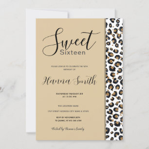 Elegant Gold Glitter Leopard Pattern Invitation
