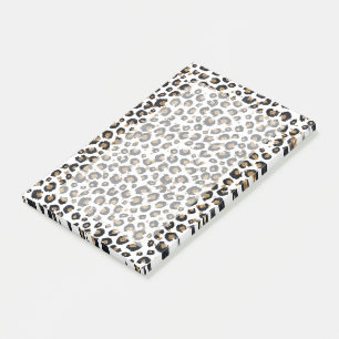 Elegant Gold Glitter Leopard Pattern Post-it Notes
