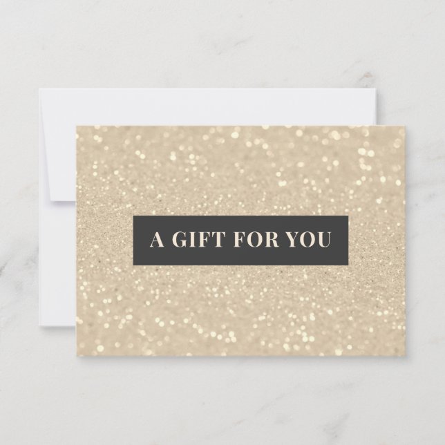Elegant Gold Glitter Luxury Certificate Gift Card (Front)