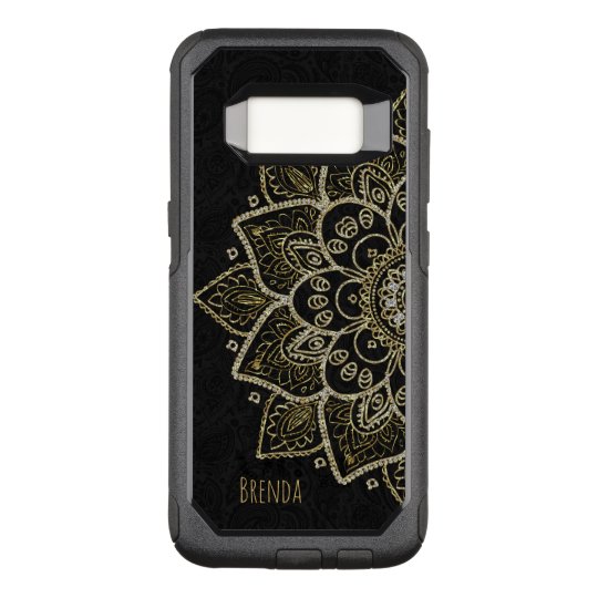 Elegant Gold Glitter Mandala & Monogram OtterBox Commuter Samsung Galaxy S8 Case