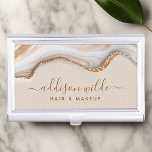 Elegant Gold Glitter Marble Agate Modern Chic Business Card Holder<br><div class="desc">Elegant Gold Glitter Marble Agate Modern Chic Business Card Case. Perfect for makeup artists,  hair stylists,  cosmetologists,  and more!</div>