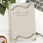 Elegant Gold Glitter Marble Agate Modern Chic Planner<br><div class="desc">Elevate your planning with this elegant gold glitter marble agate design. Perfect for business women,  hair stylists,  and makeup artists,  this planner combines modern chic with functionality. The luxurious glitter and marble artwork adds a sophisticated touch to your daily organization. Ideal for those who appreciate stylish and contemporary planners.</div>