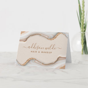 Elegant Gold Glitter Marble Client Thank You Card