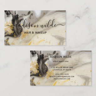 Elegant Gold Glitter Marble   Modern Chic Business Card