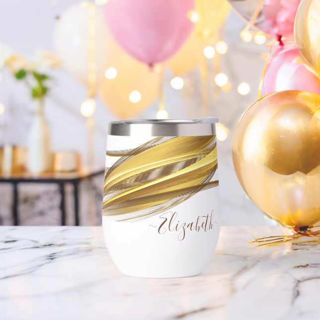 Elegant Gold Glitter Monogram Name (Bachelor Party)