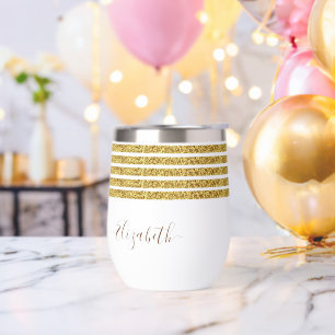 Elegant Gold Glitter Monogram Name