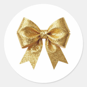 Elegant Gold Glitter Ornament Classic Round Sticker