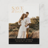 Elegant Gold Glitter Photo Save the Date