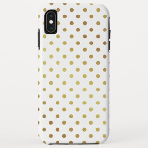 Elegant Gold Glitter Polka Dots Pattern iPhone XS Max Case