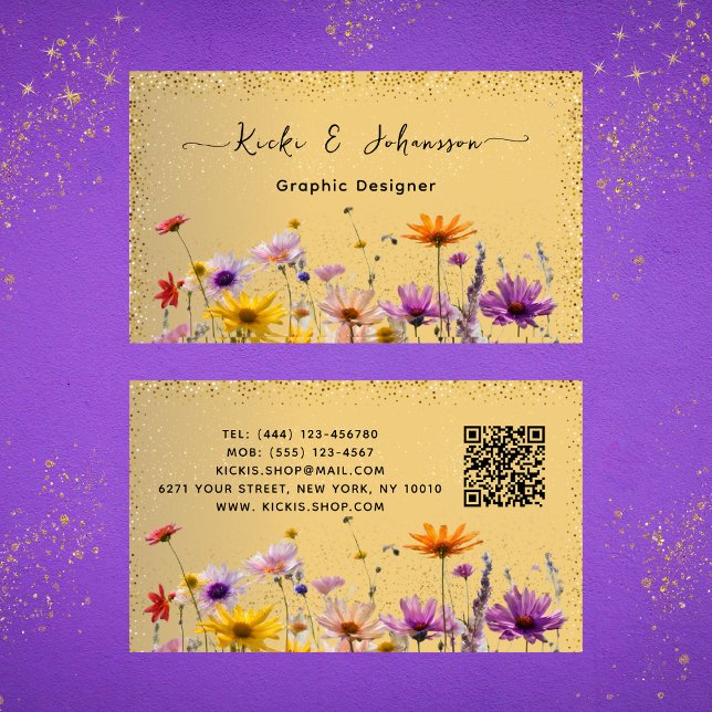 Elegant Gold Glitter Qr Code Busines Card (Elegant Gold Glitter Qr Code Busines Card)