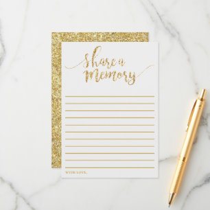 Elegant Gold Glitter Share A Memory Card