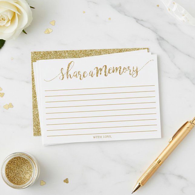 Elegant Gold Glitter Share A Memory Card (Creator Uploaded)