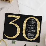 Elegant Gold Glitter Typography 30th Birthday Invitation<br><div class="desc">Celebrate in style with these trendy and elegant gold glitter 30th Birthday invitations. The design is easy to personalize and your guests will be thrilled when they receive these stylish invites.</div>