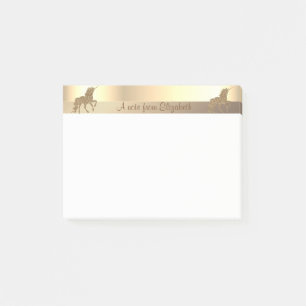 Elegant Gold Glitter  Unicorn -Personalized Post-it Notes