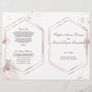 Elegant Gold Glitter Washes Frame Wedding Program