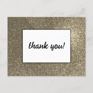 Elegant Gold Glitter Wedding Event Thank You  Postcard