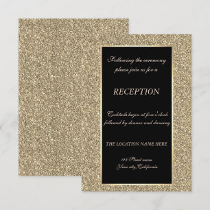 Elegant Gold Glitter Wedding Reception Invitation